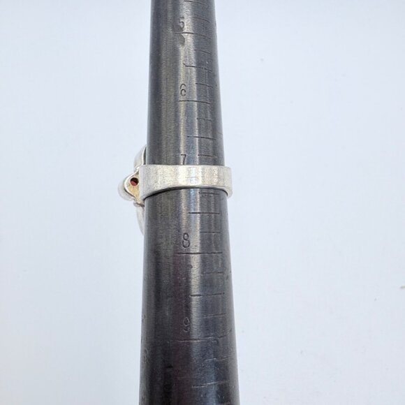 VTG Sterling Silver 925 Multi-Gemstone Bezel Set Statement Ring Size 7 - Picture 8 of 9